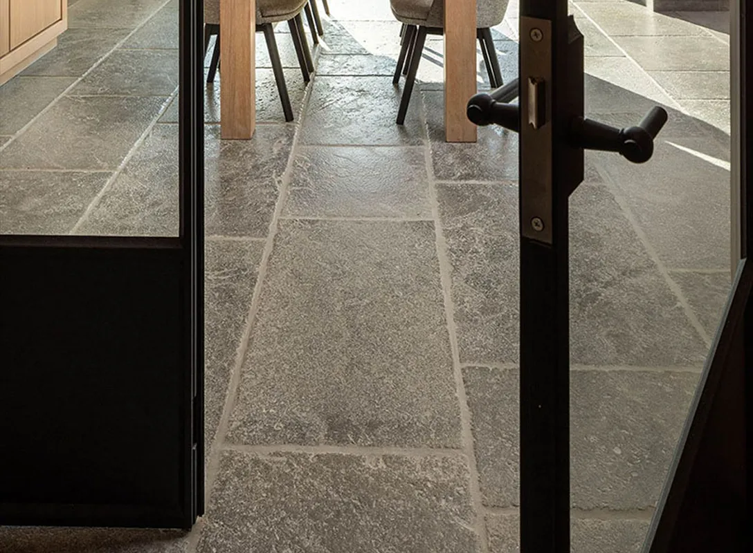 Tile installation in El Paso, TX: natural stone flooring in a home entryway
