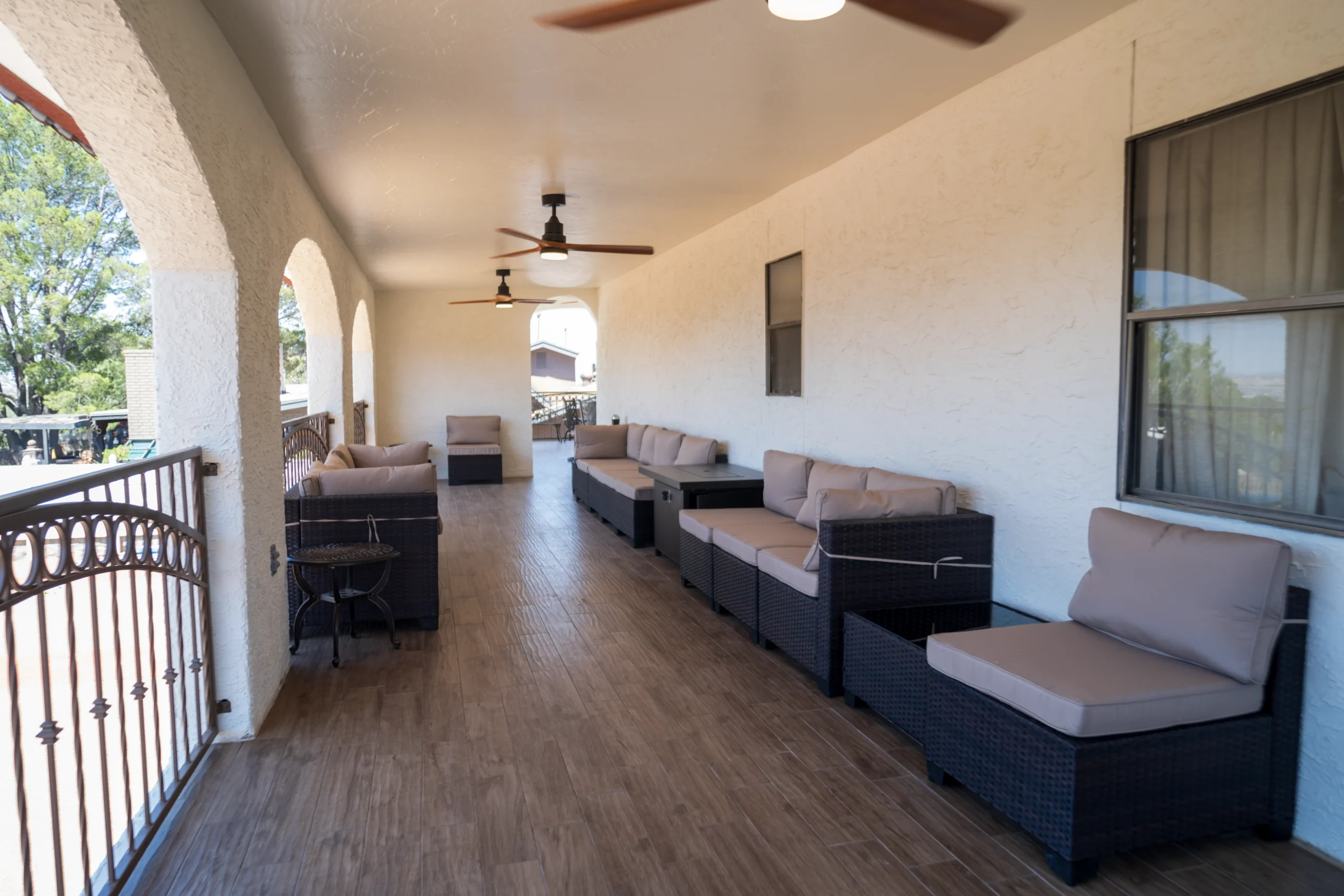 Open living room with tile flooring installed in an El Paso, TX home