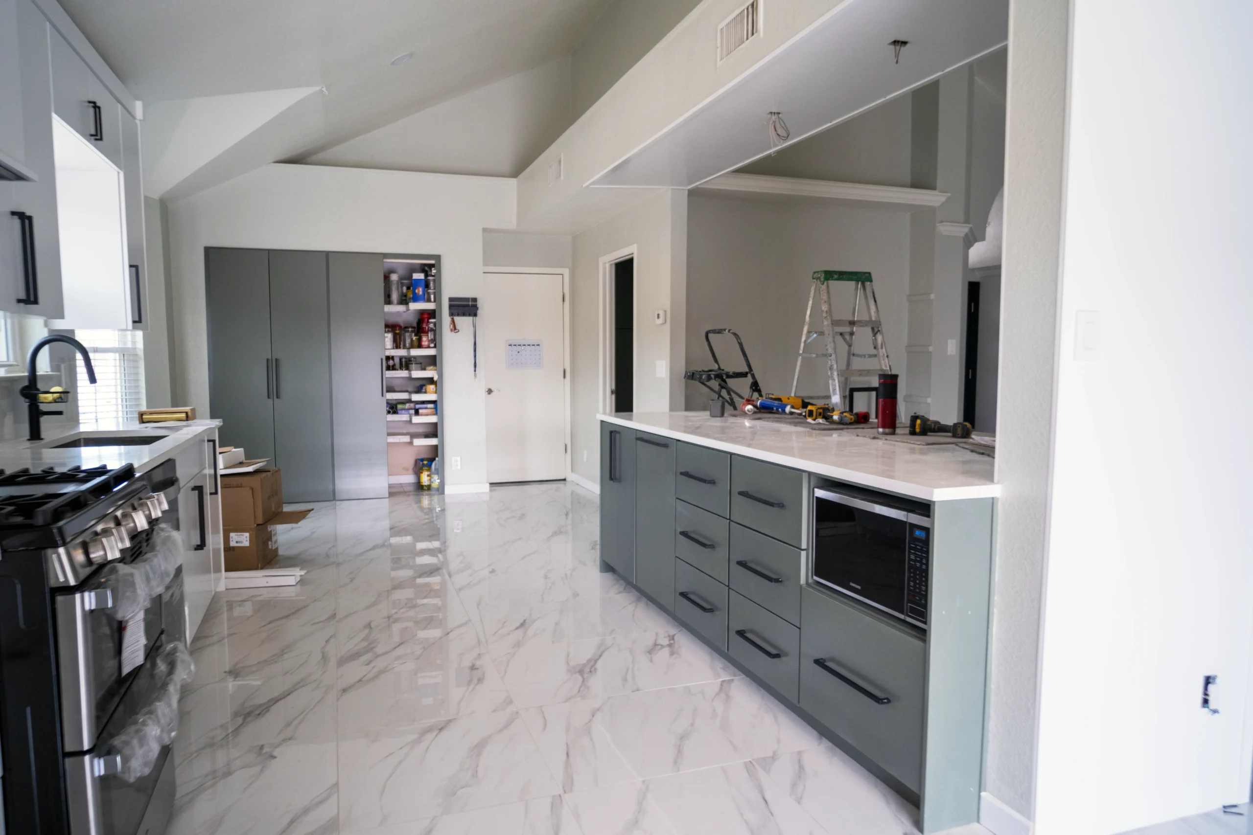 Kitchen tile flooring installed during a remodel in an El Paso, TX home